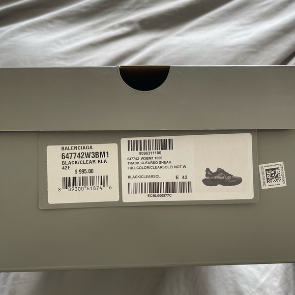 Men Balenciaga Track Sneaker Black/Black Clear size 42 (9) - Picture 11 of 12